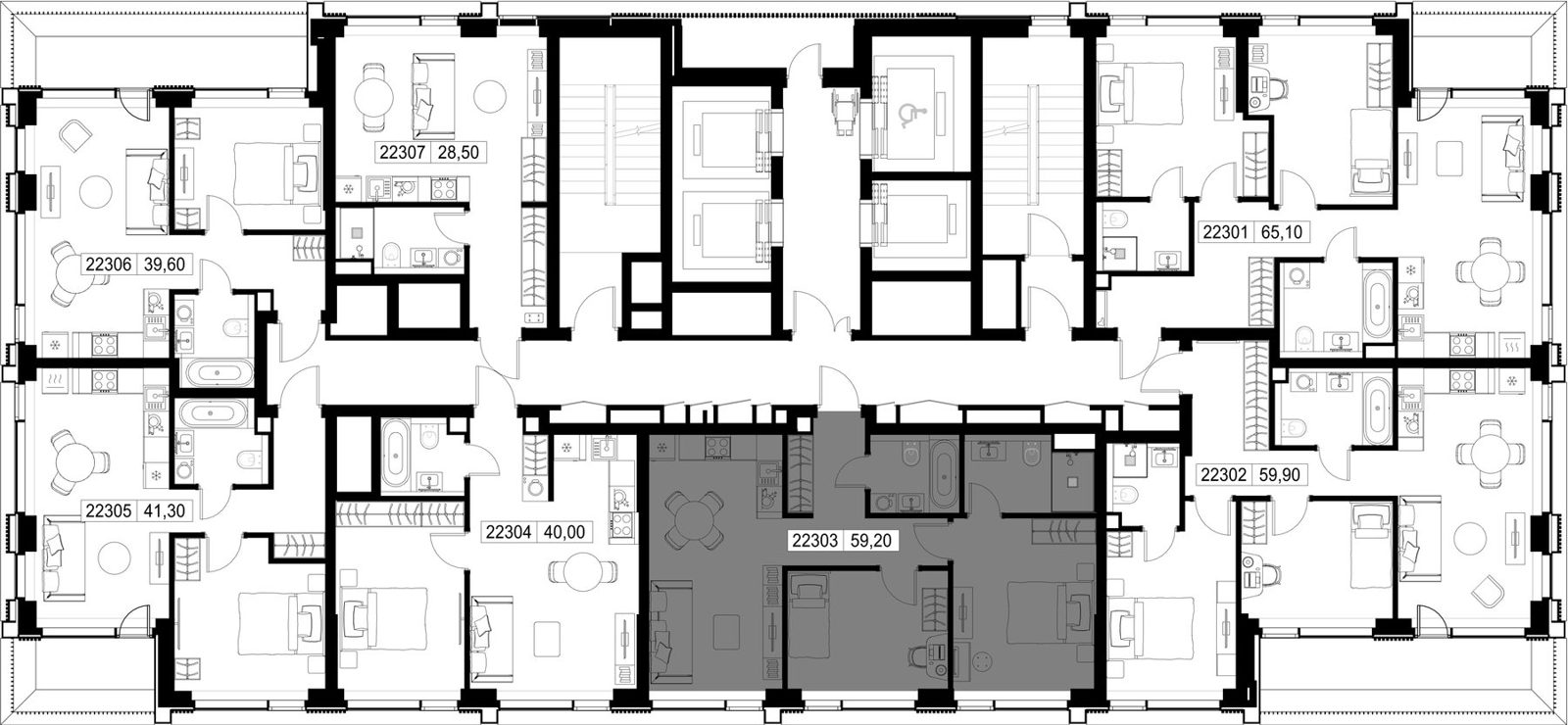 2-комнатная квартира, 59,2 м² — фото 2