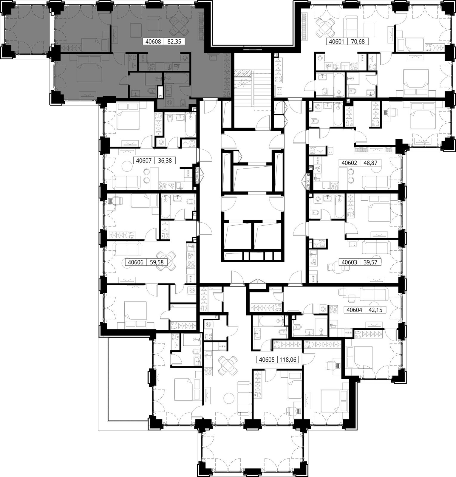 2-комнатная квартира, 82,3 м² — фото 2