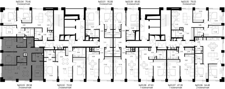 3-комнатная квартира, 89,6 м² — фото 2