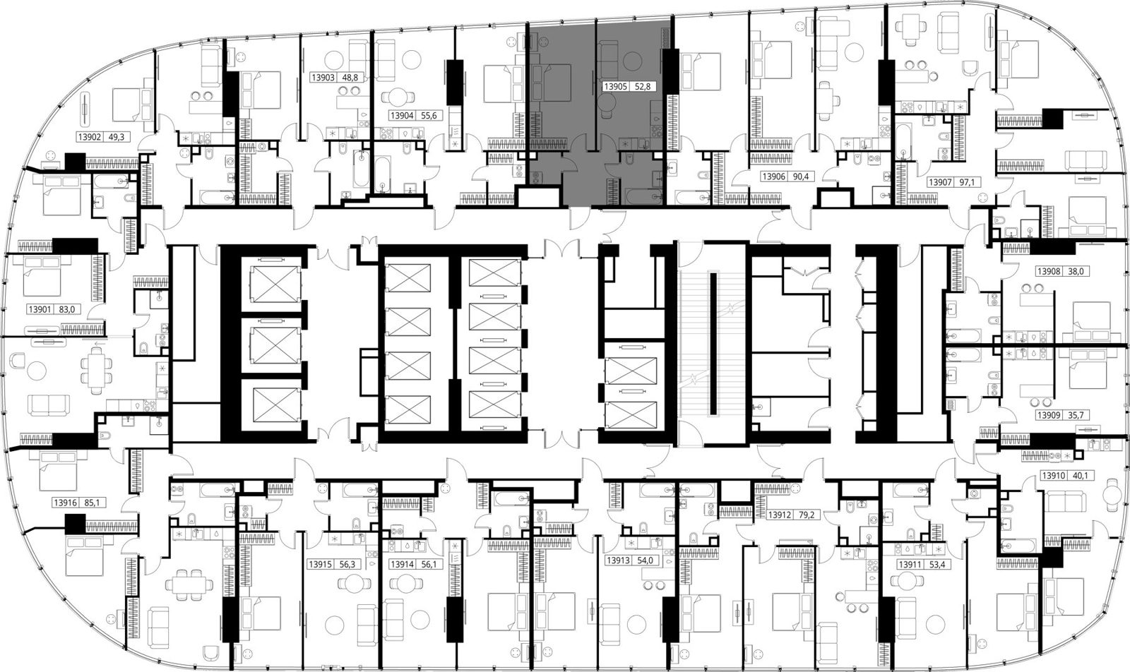 1-комнатная квартира, 52,8 м² — фото 2