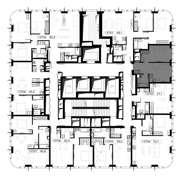 1-комнатная квартира, 33,9 м² — фото 2