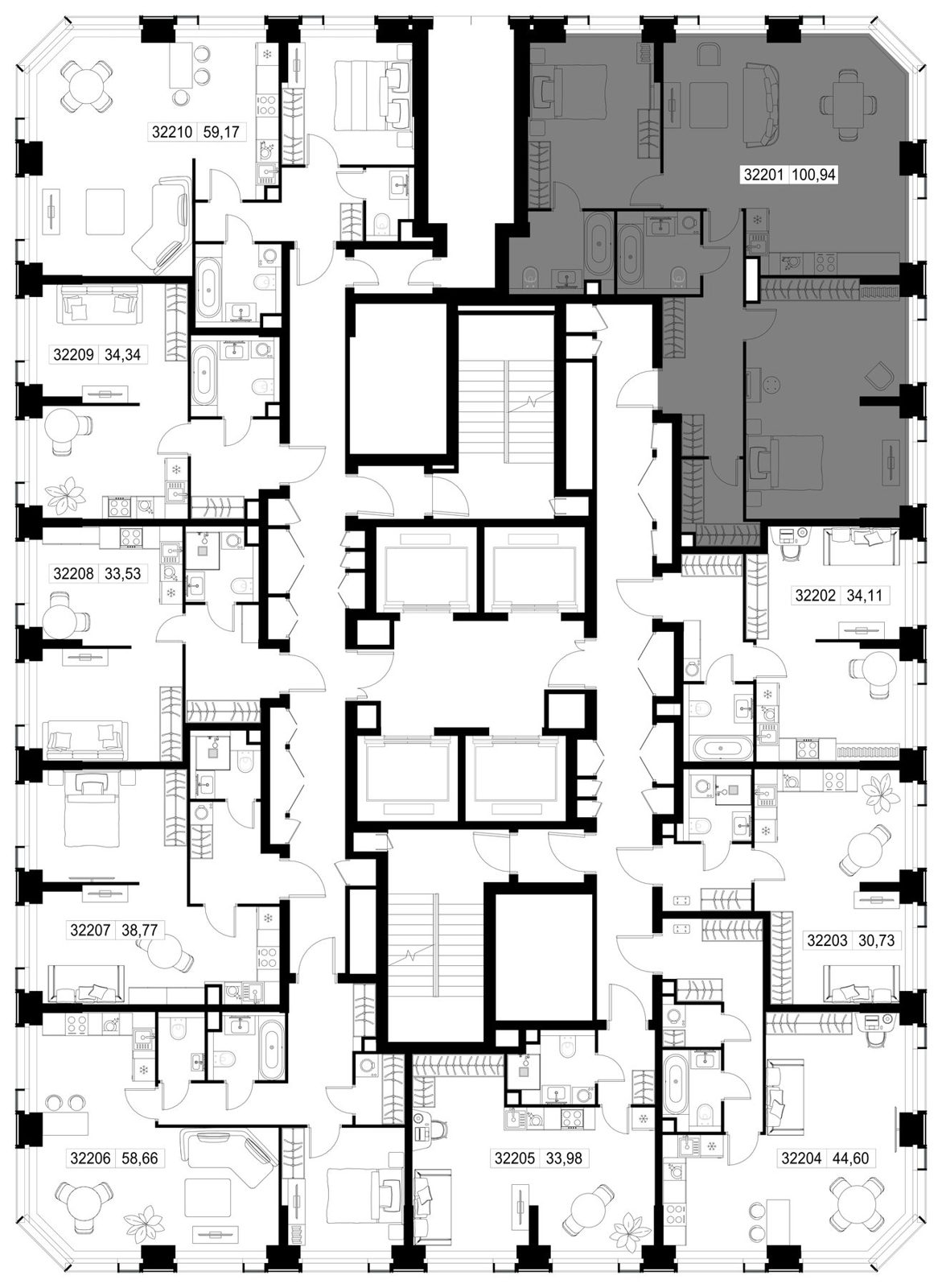 3-комнатная квартира, 100,9 м² — фото 3