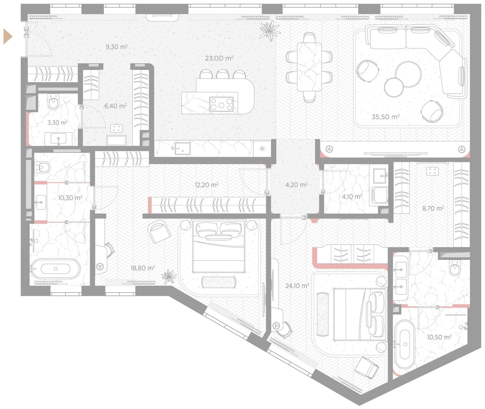 2-комнатная квартира, 170,4 м²