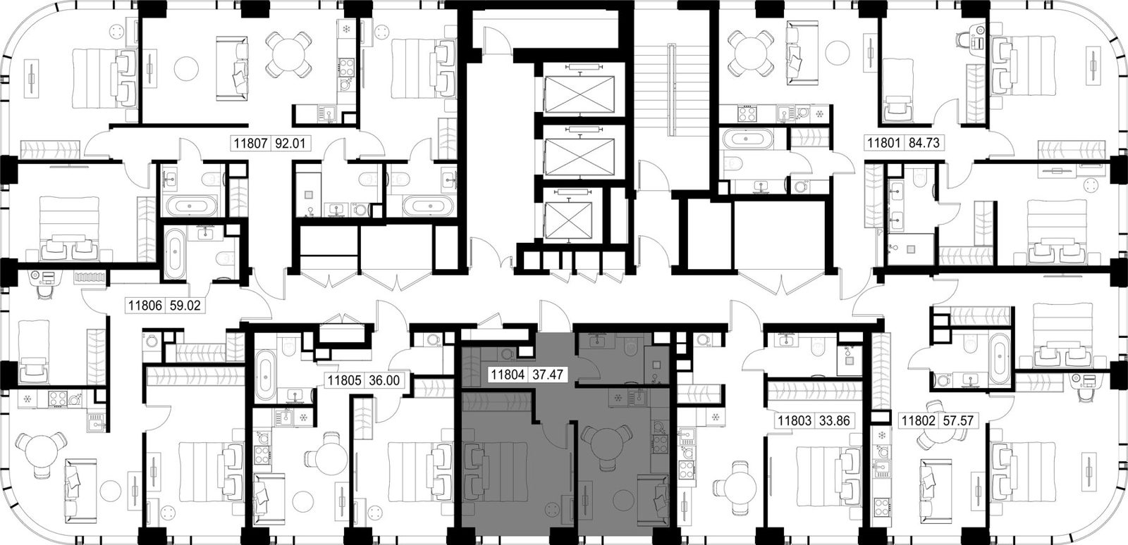 1-комнатная квартира, 37,5 м² — фото 2