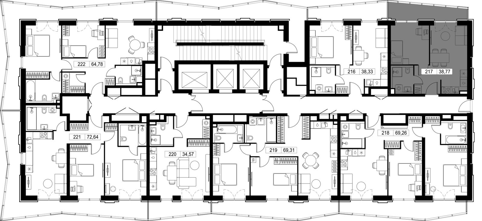 1-комнатная квартира, 38,8 м² — фото 2