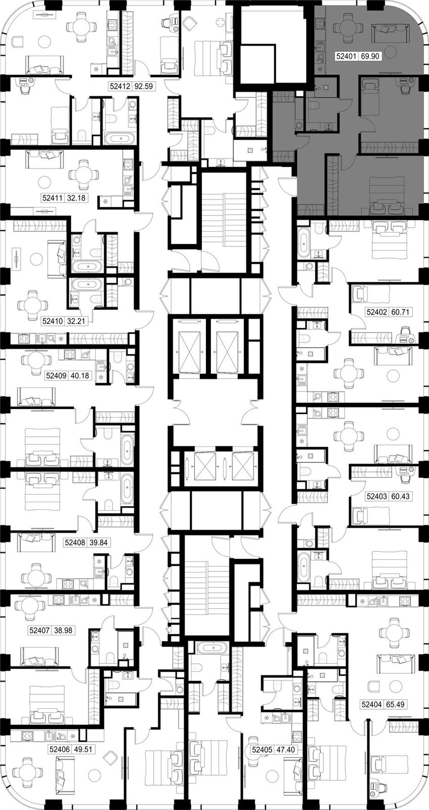 2-комнатная квартира, 69,9 м² — фото 2