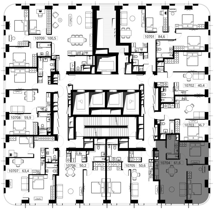 2-комнатная квартира, 61,6 м² — фото 2