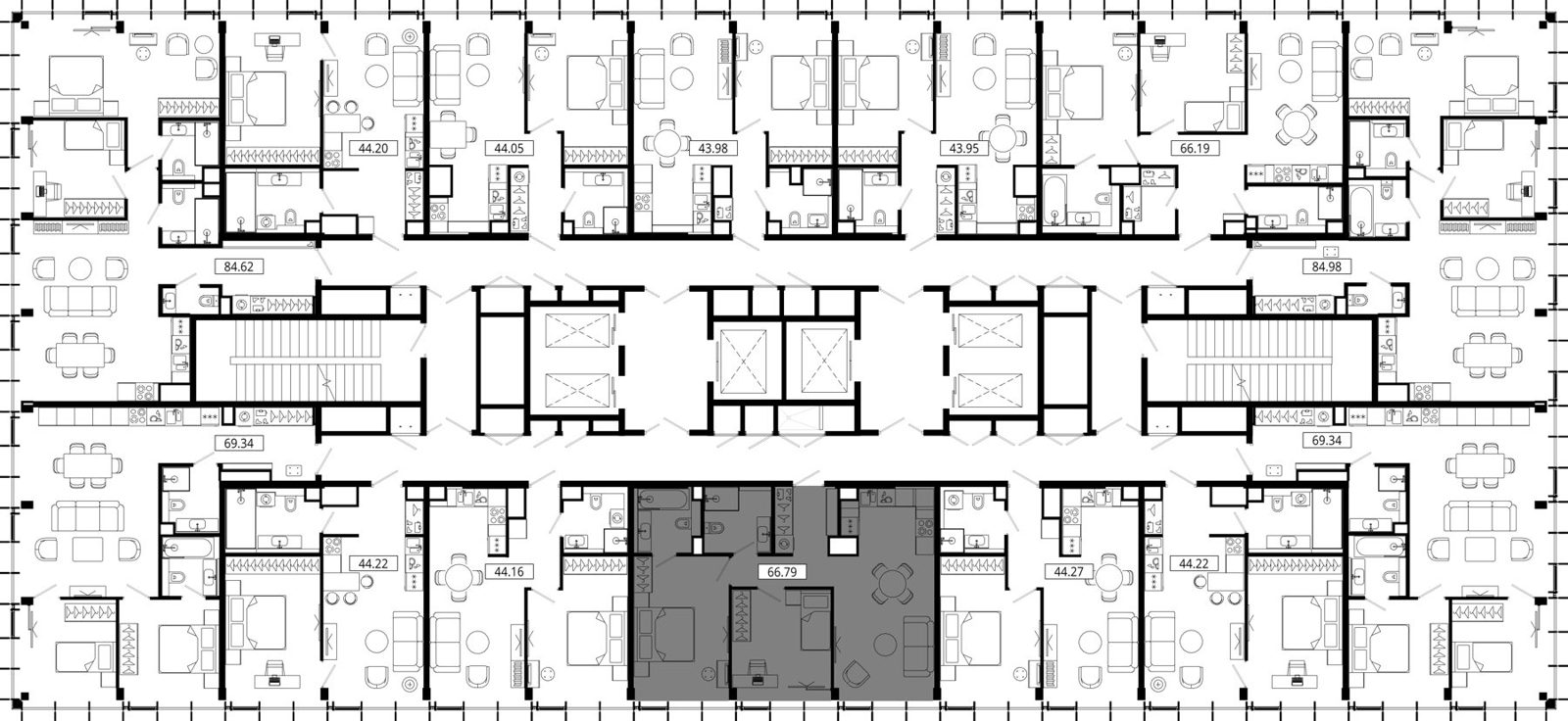 2-комнатная квартира, 66,8 м² — фото 2