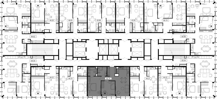 2-комнатная квартира, 66,8 м² — фото 2
