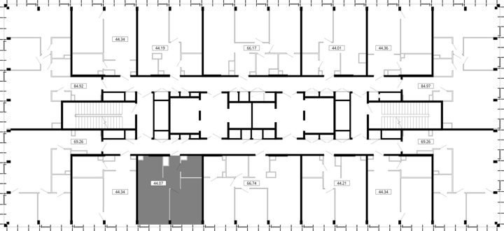 1-комнатная квартира, 44,1 м² — фото 2