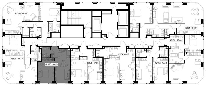 1-комнатная квартира, 38,6 м² — фото 3