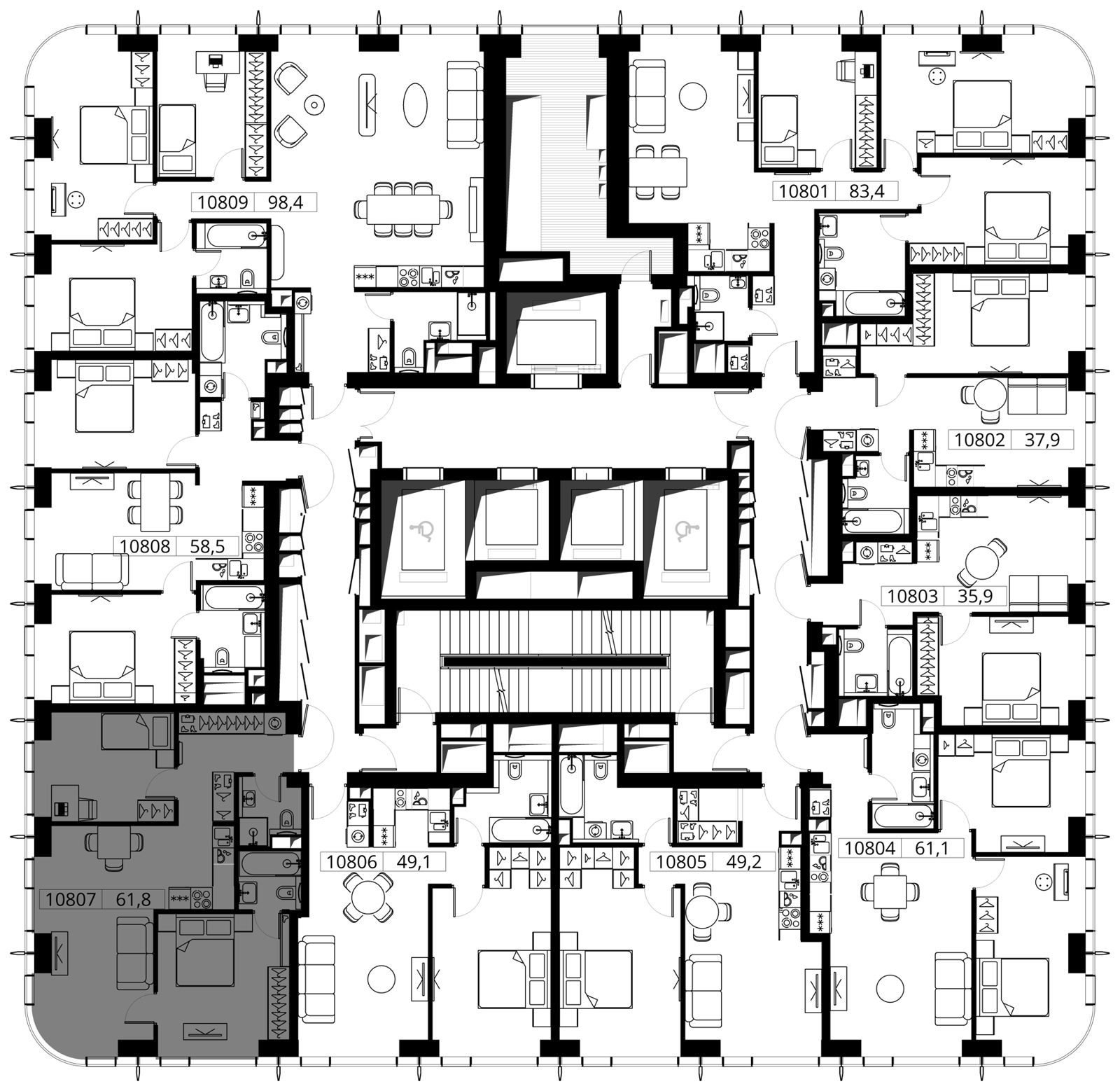 2-комнатная квартира, 61,8 м² — фото 2