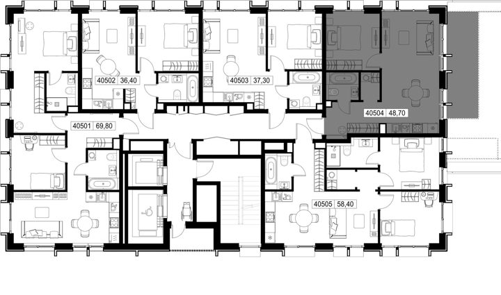 1-комнатная квартира, 48,7 м² — фото 2