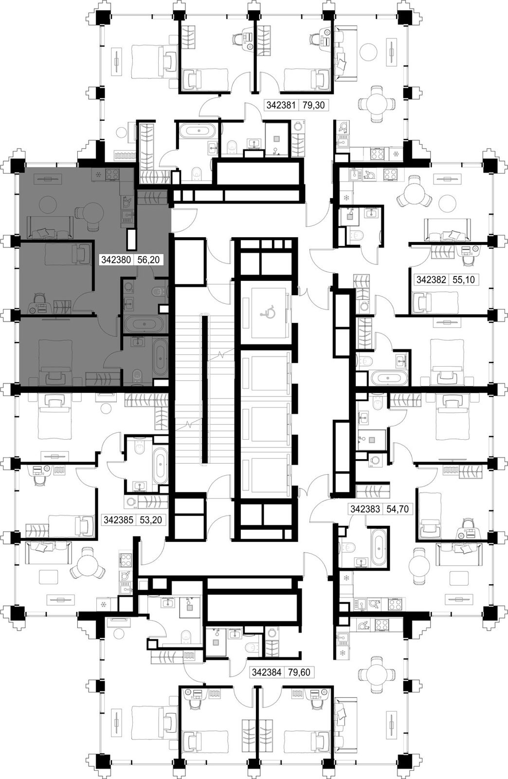 2-комнатная квартира, 56,2 м² — фото 2