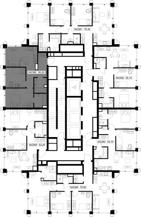 2-комнатная квартира, 56,2 м² — фото 2