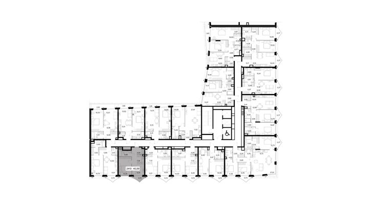 1-комнатная квартира, 40,4 м² — фото 2