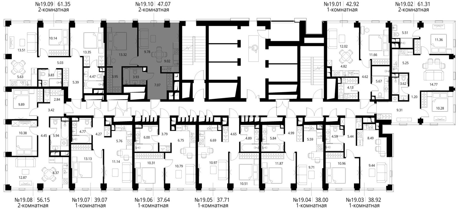 1-комнатная квартира, 47,1 м² — фото 2
