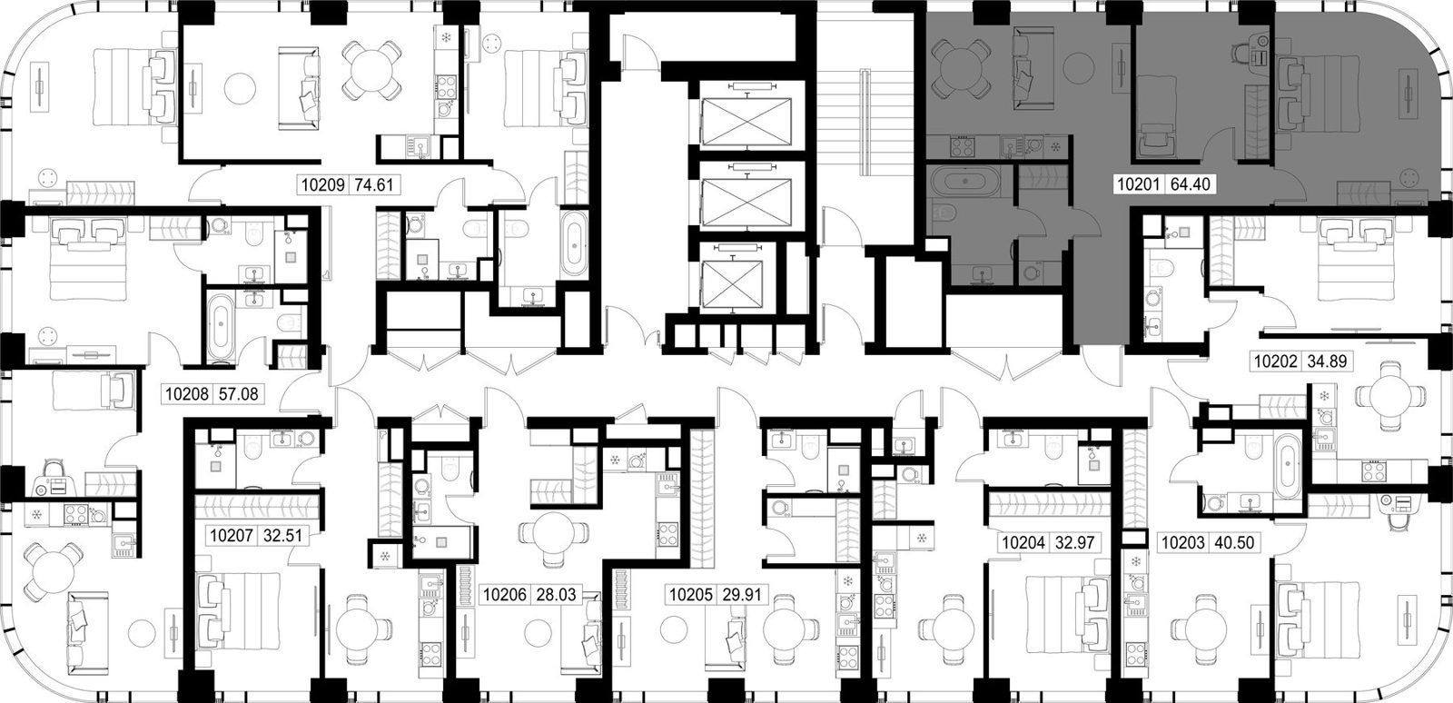 2-комнатная квартира, 64,4 м² — фото 2