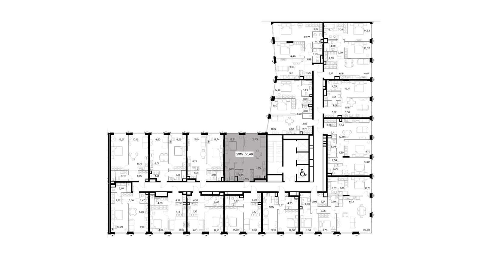 1-комнатная квартира, 55,5 м² — фото 2