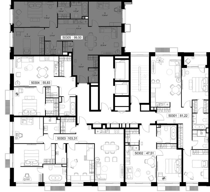 3-комнатная квартира, 99,5 м² — фото 2
