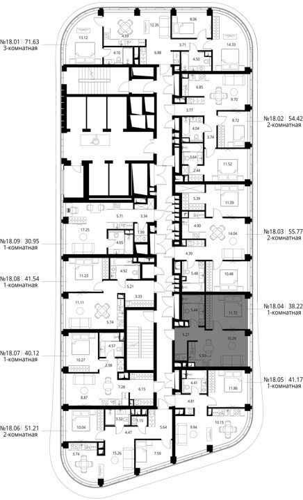 1-комнатная квартира, 38,2 м² — фото 2