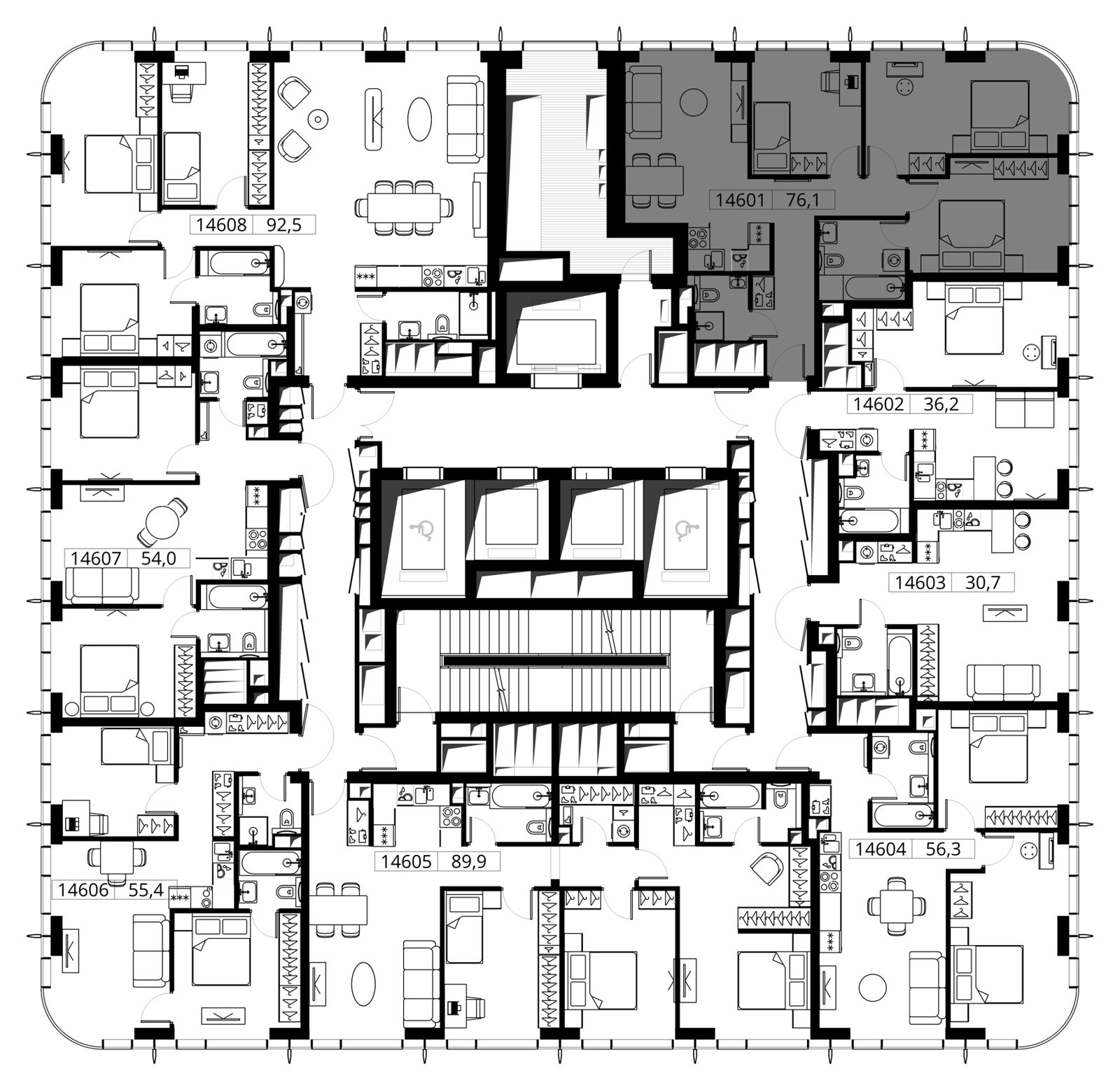 3-комнатная квартира, 92,5 м² — фото 2