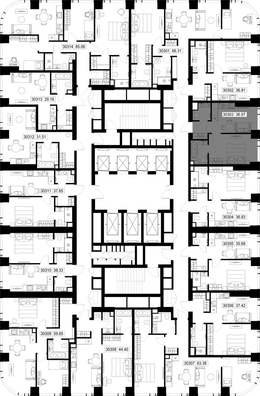 1-комнатная квартира, 37 м² — фото 2