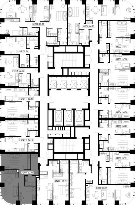2-комнатная квартира, 60,3 м² — фото 2