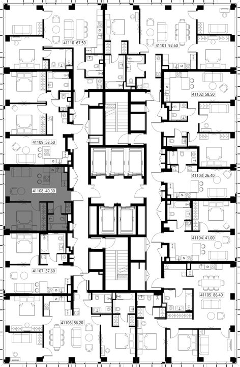 1-комнатная квартира, 40,3 м² — фото 2