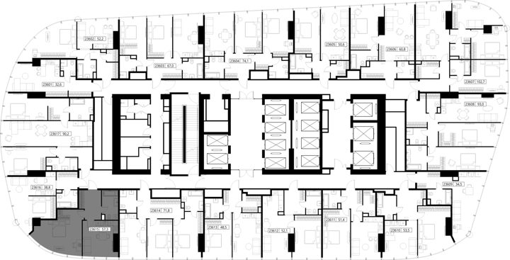1-комнатная квартира, 57,3 м² — фото 2