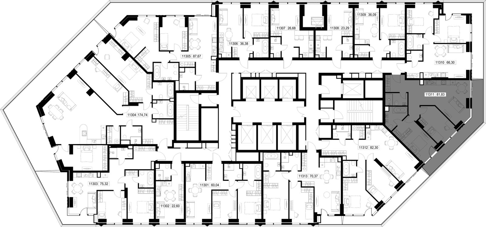 2-комнатная квартира, 81,8 м² — фото 3