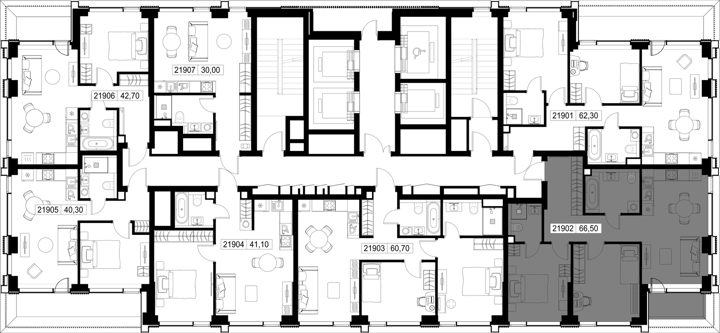 2-комнатная квартира, 66,5 м² — фото 2