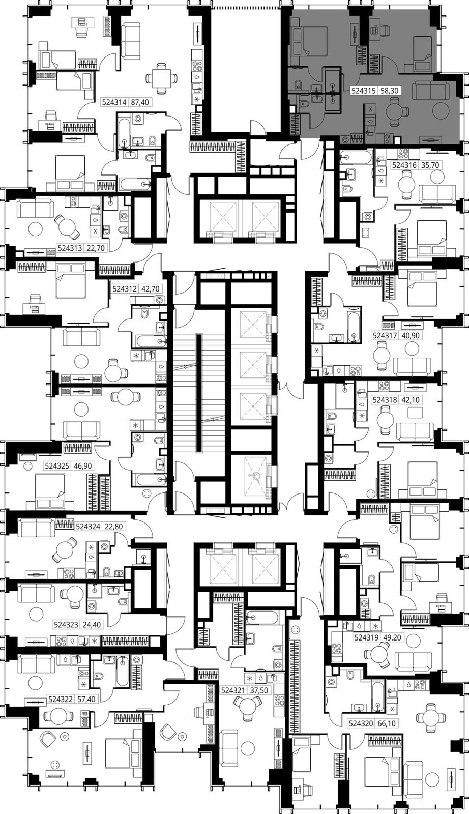 3-комнатная квартира, 58,3 м² — фото 2