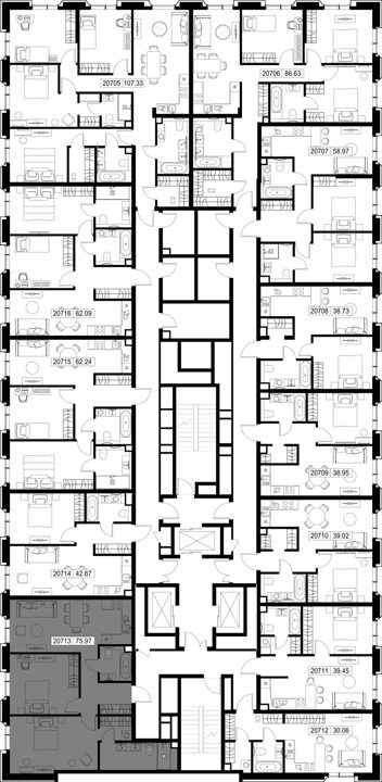2-комнатная квартира, 76 м² — фото 2