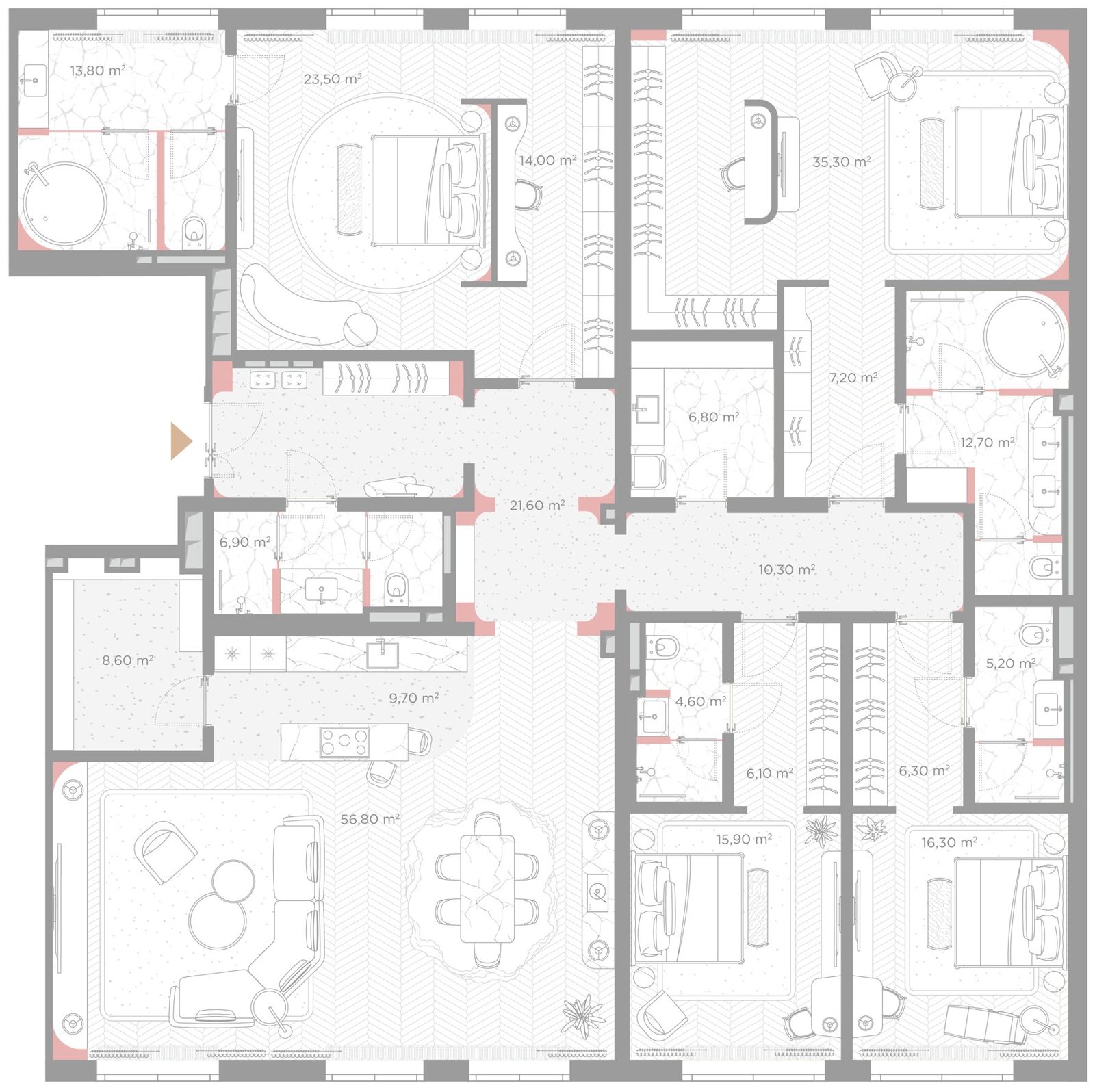4-комнатная квартира, 281,6 м²