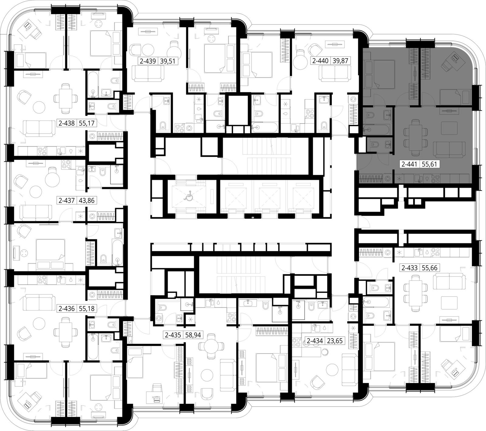 2-комнатная квартира, 55,3 м² — фото 2