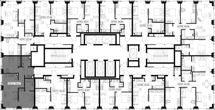 2-комнатная квартира, 59,3 м² — фото 2