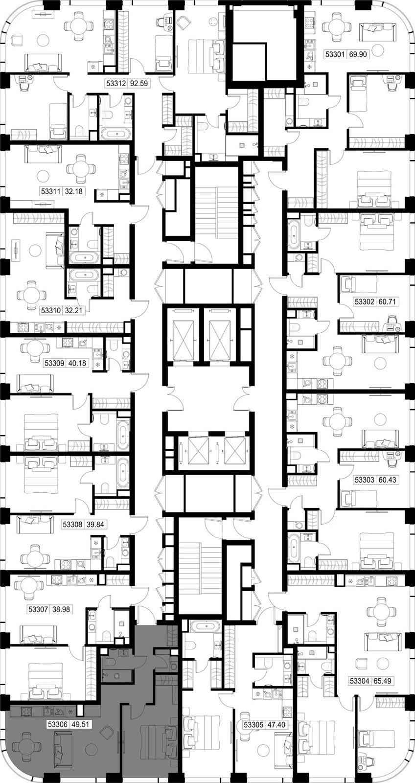 1-комнатная квартира, 49,5 м² — фото 2