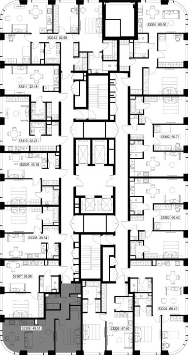 1-комнатная квартира, 49,5 м² — фото 2