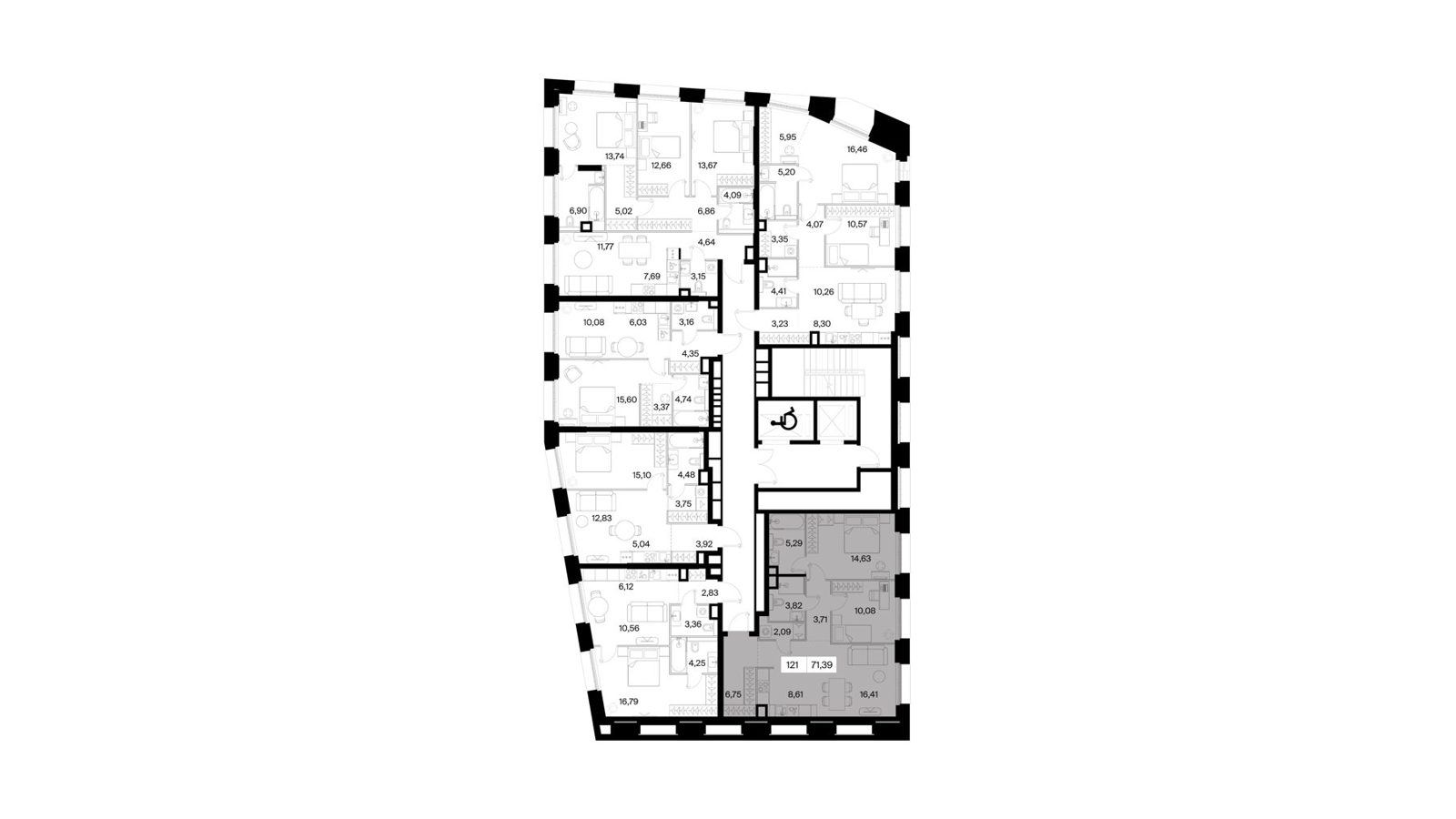 2-комнатная квартира, 71,4 м² — фото 2