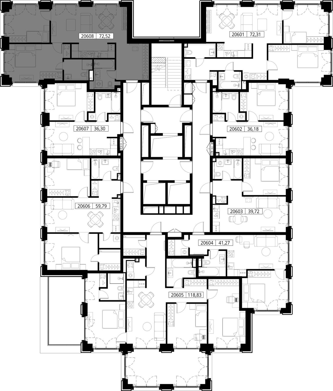 2-комнатная квартира, 72,5 м² — фото 2