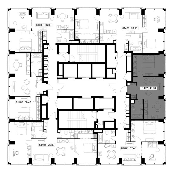 1-комнатная квартира, 48,6 м² — фото 2