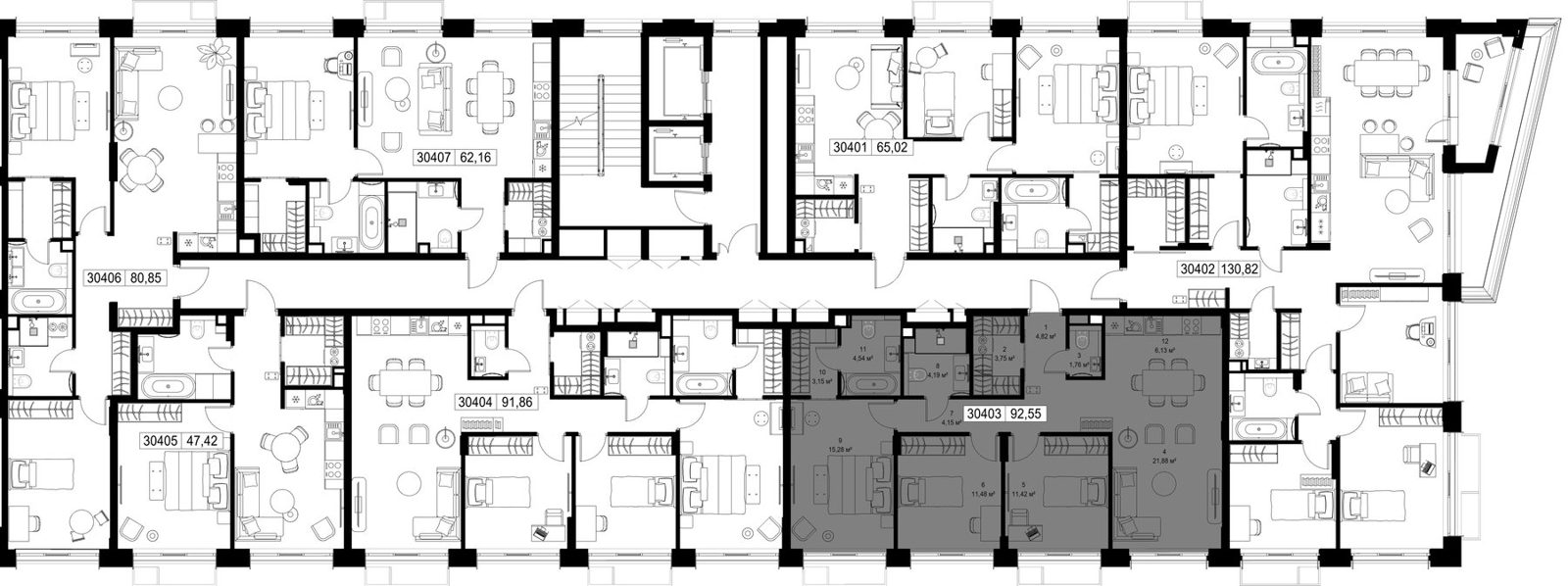 3-комнатная квартира, 92,5 м² — фото 2