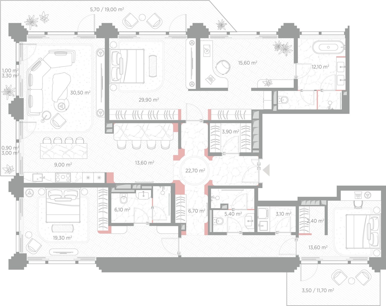 3-комнатная квартира, 205,8 м²