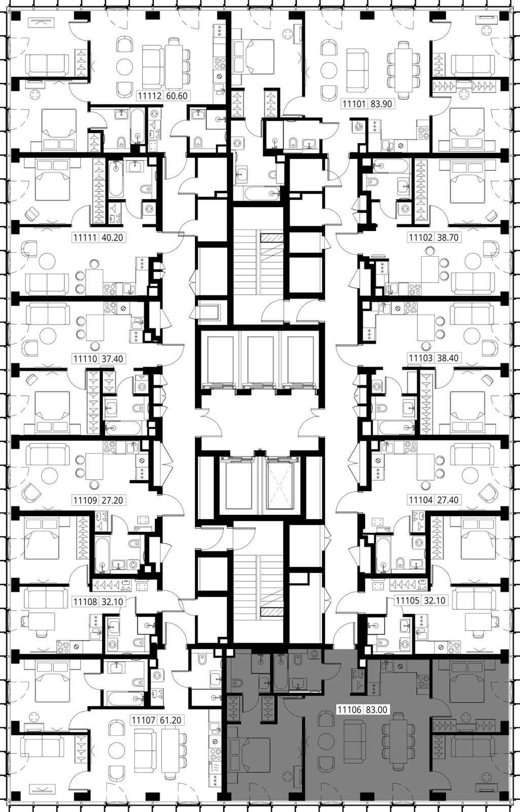 3-комнатная квартира, 83 м² — фото 2