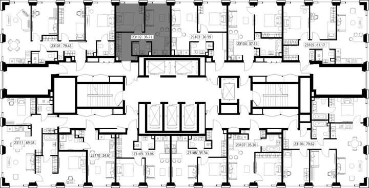 1-комнатная квартира, 36,7 м² — фото 2