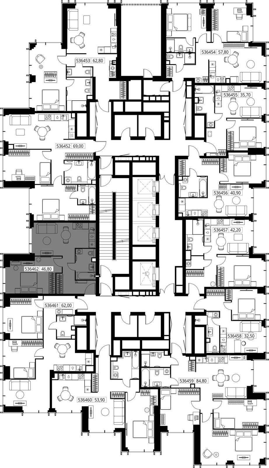 1-комнатная квартира, 46,8 м² — фото 2