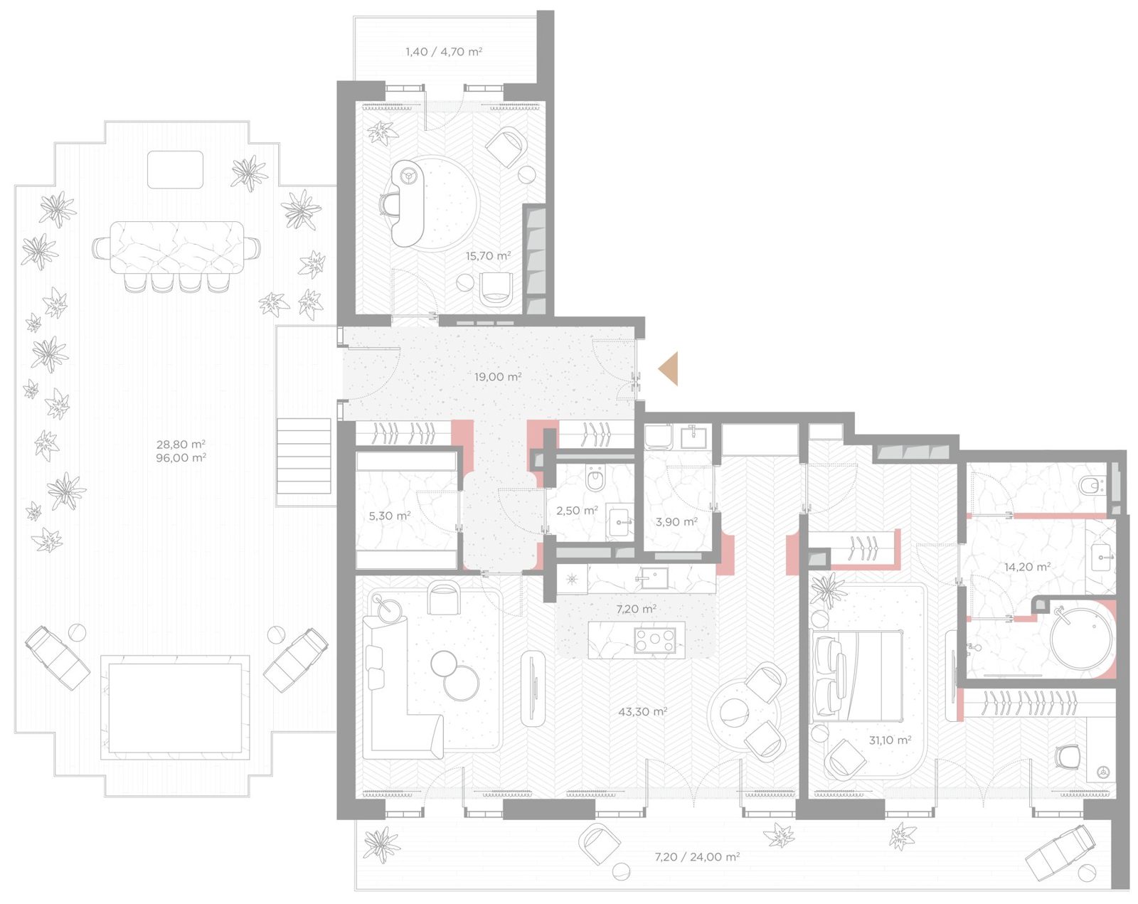 2-комнатная квартира, 179,6 м²