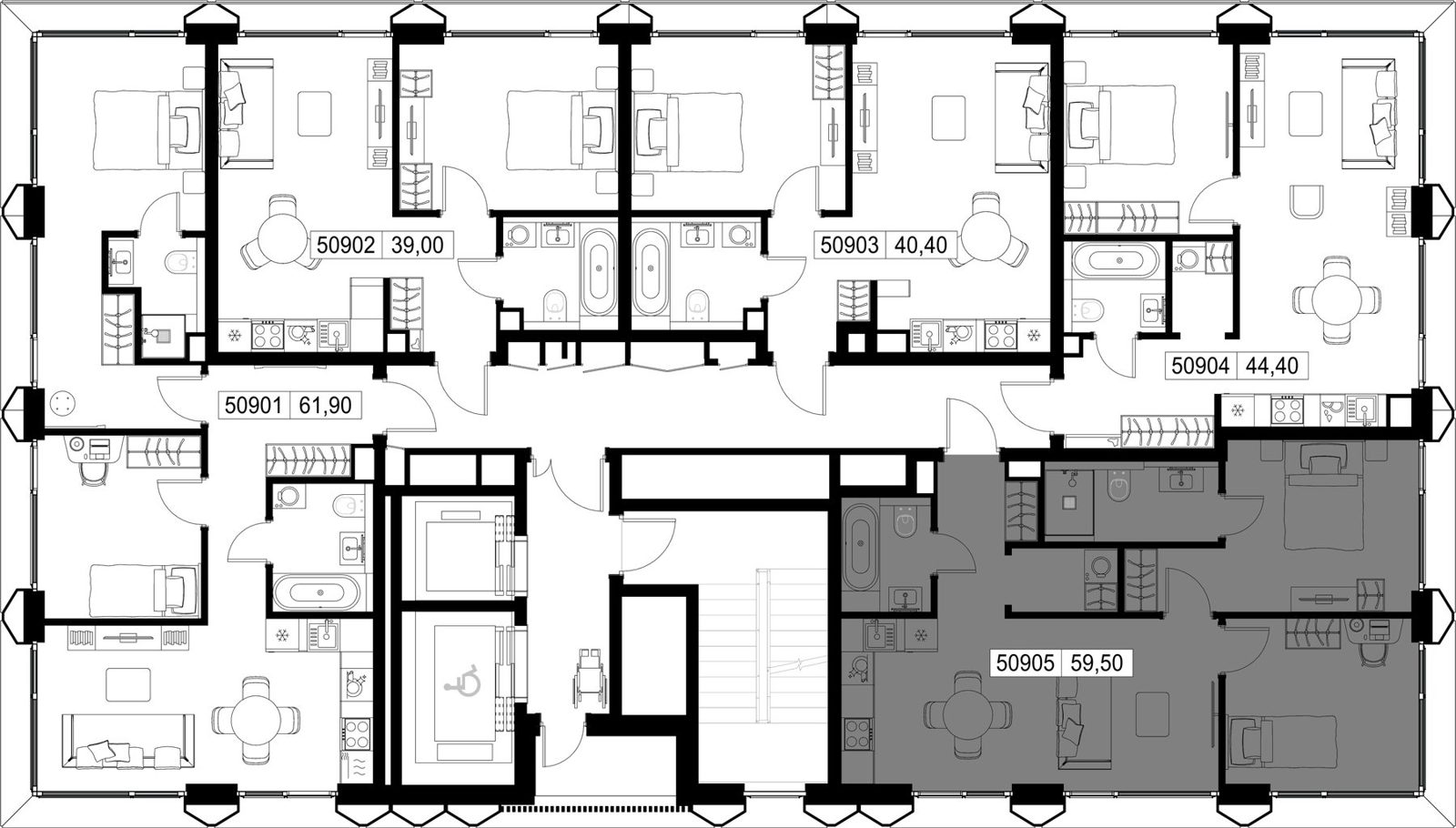 2-комнатная квартира, 59,6 м² — фото 2