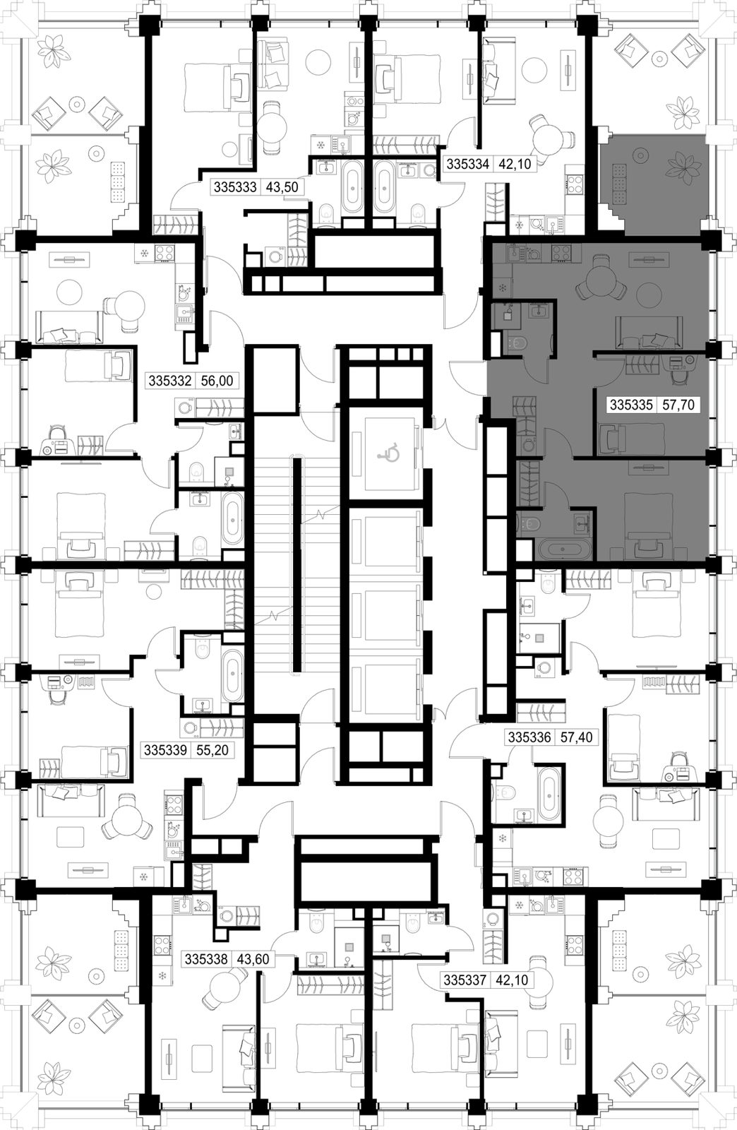 2-комнатная квартира, 57,7 м² — фото 2